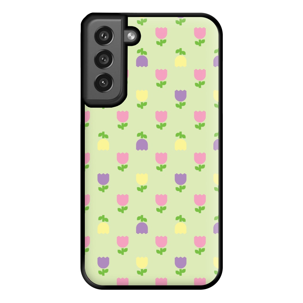 Pastel Tulips Pattern Phone Case for Galaxy S21FE