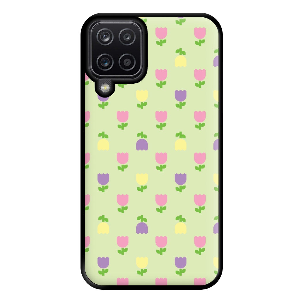 Pastel Tulips Pattern Phone Case for Galaxy A12