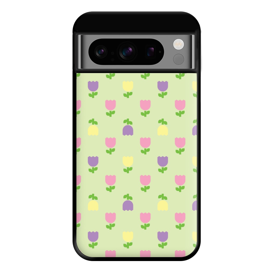 Pastel Tulips Pattern Phone Case for Google Pixel 8 Pro
