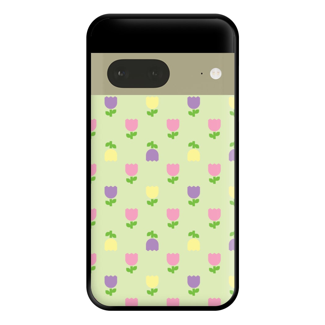 Pastel Tulips Pattern Phone Case for Google Pixel 7a