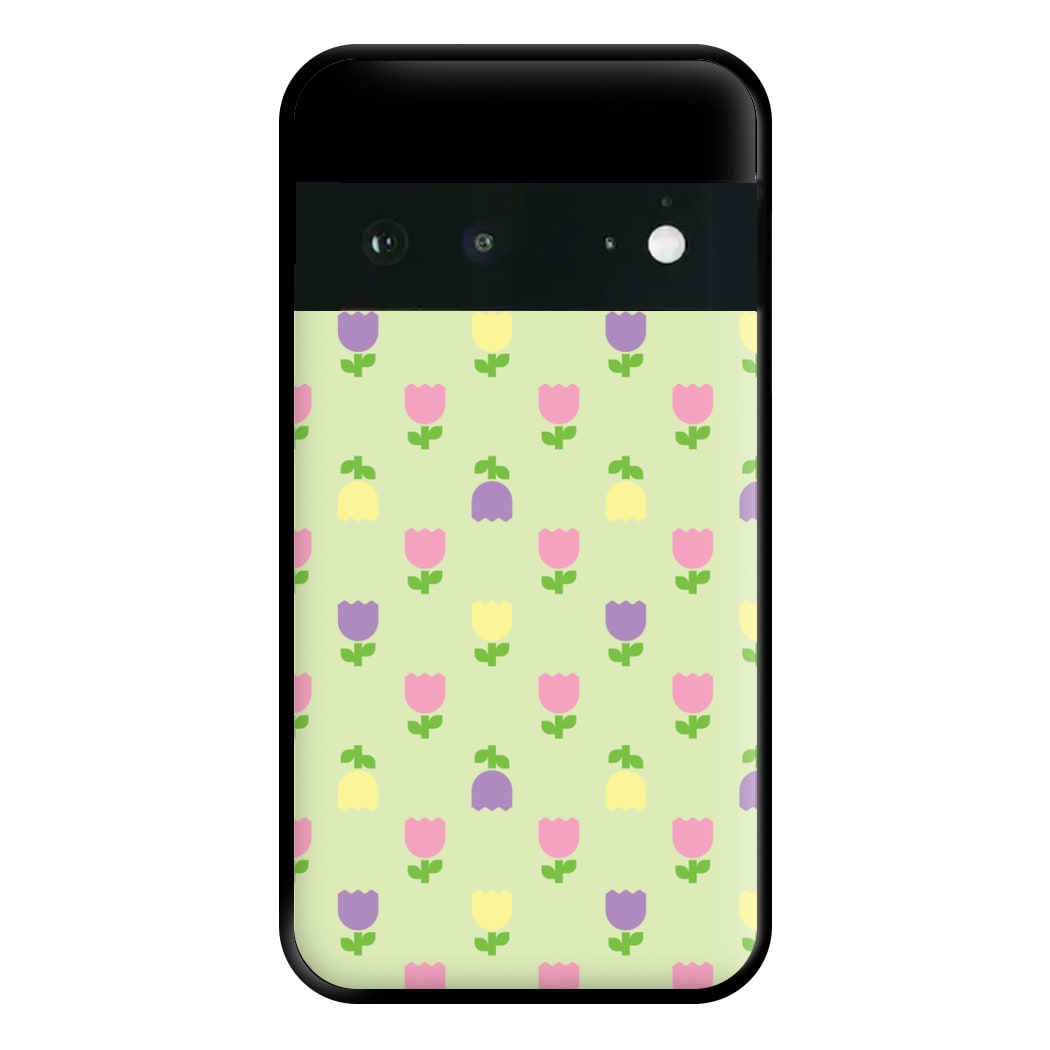 Pastel Tulips Pattern Phone Case for Google Pixel 6a