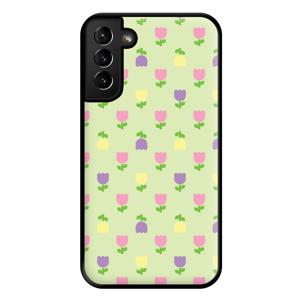 Pastel Tulips Pattern Phone Case for Galaxy S21 Plus