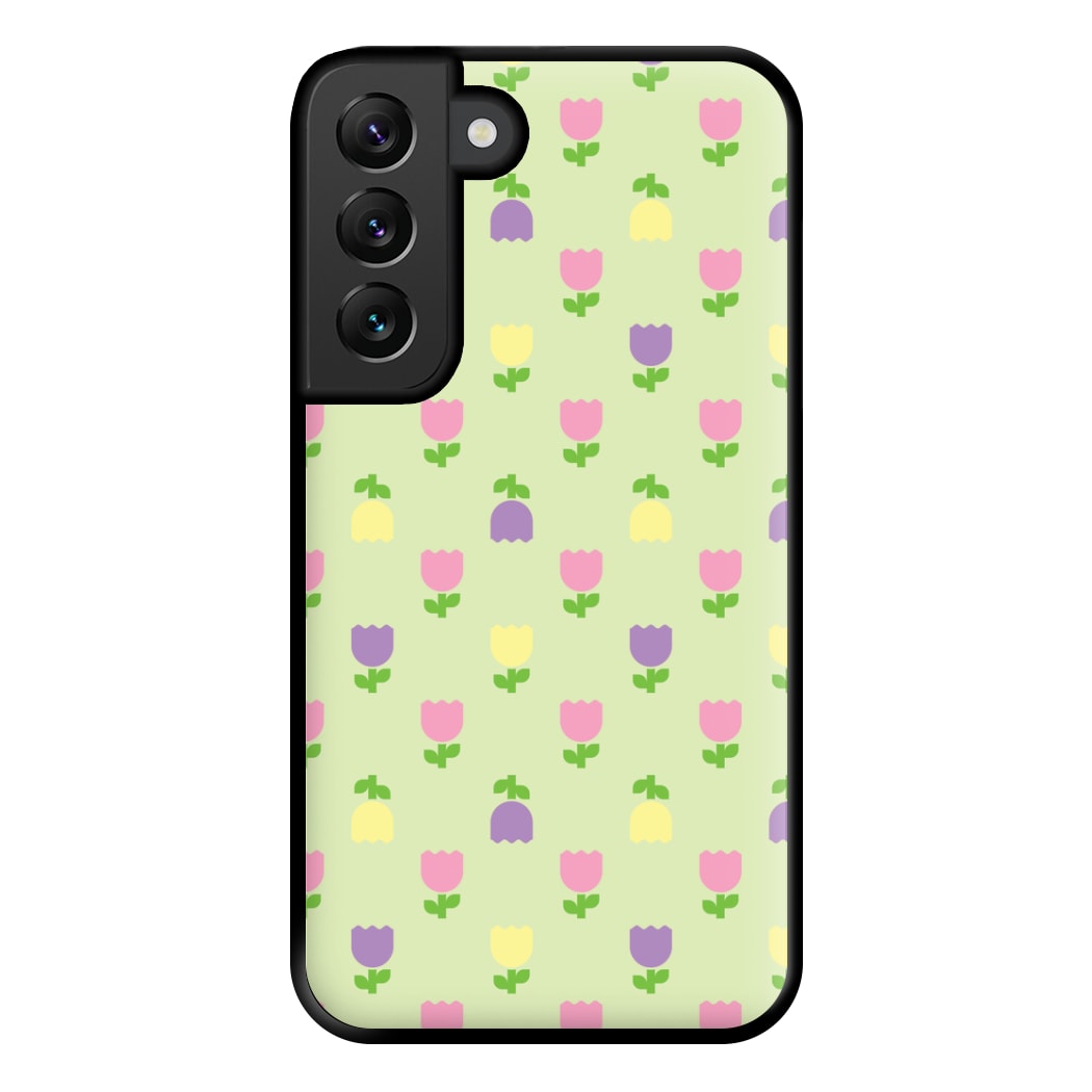 Pastel Tulips Pattern Phone Case for Galaxy S22 Plus