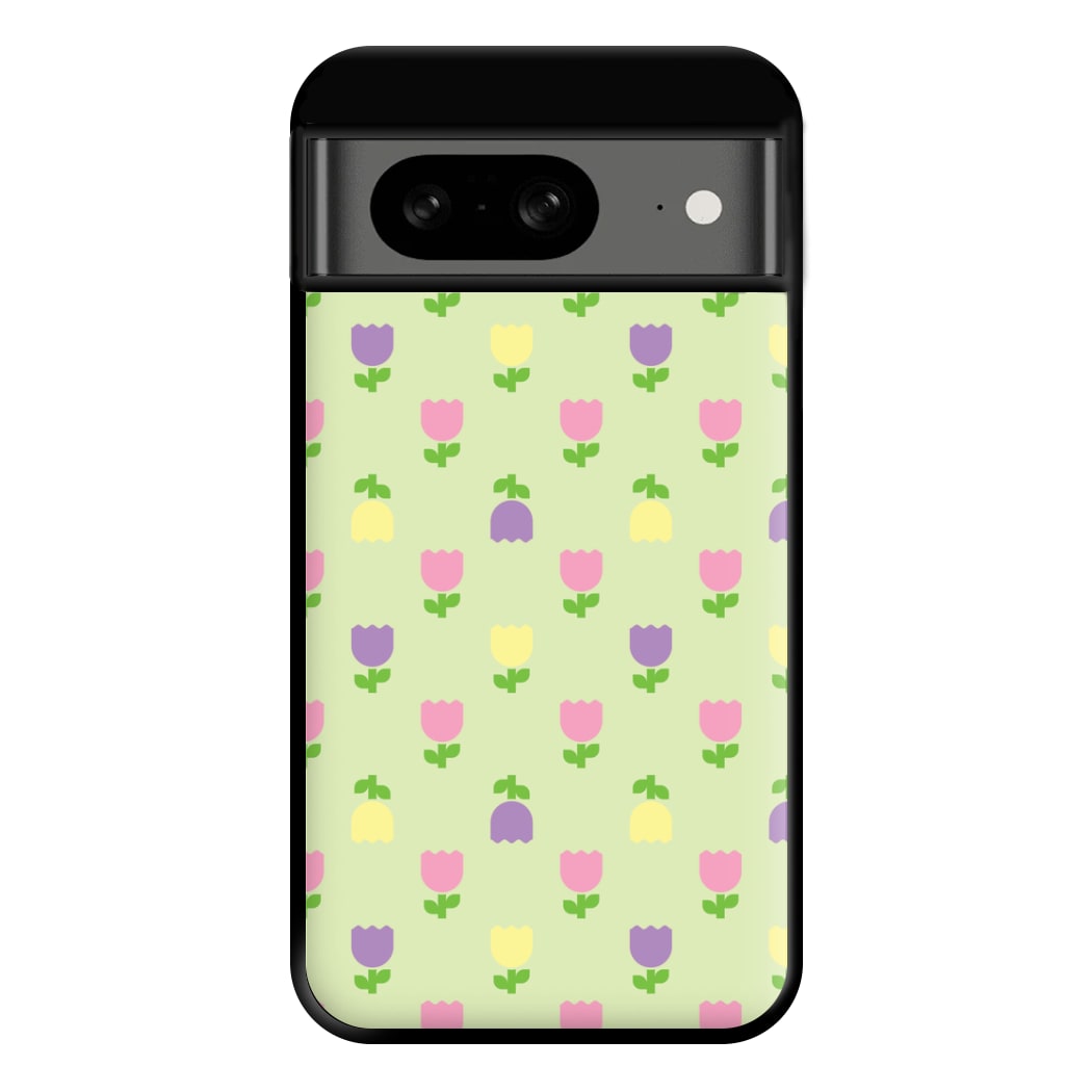 Pastel Tulips Pattern Phone Case for Google Pixel 8