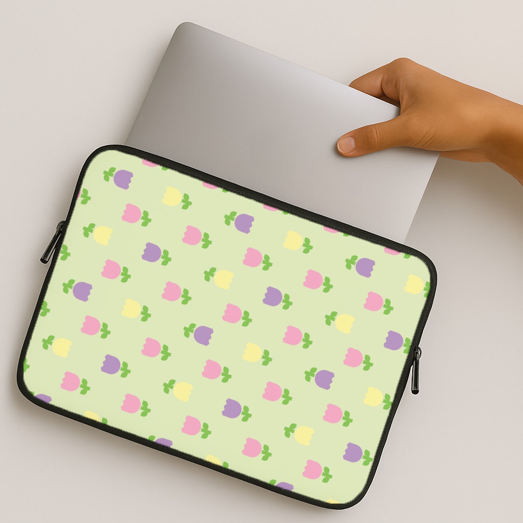 Pastel Tulips Pattern MacBook Case