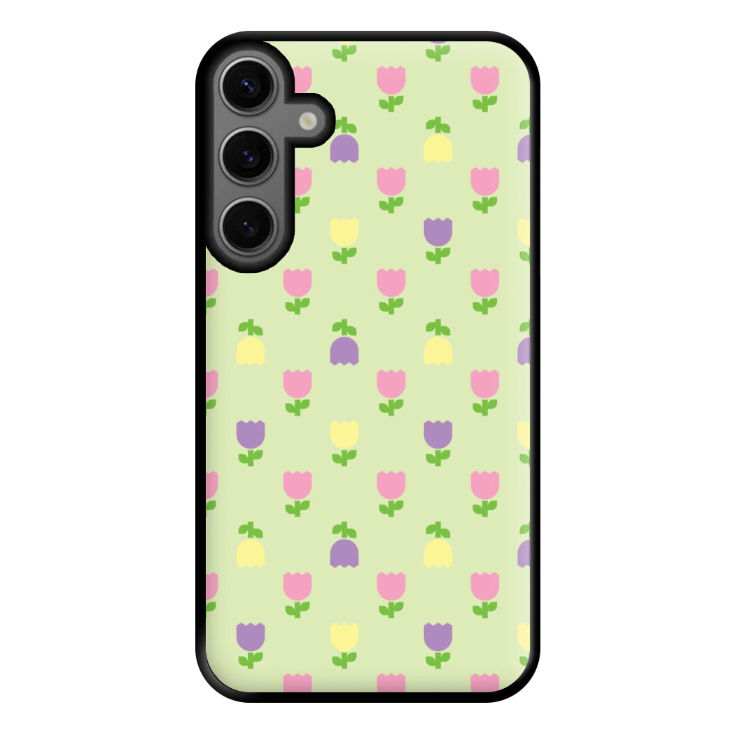 Pastel Tulips Pattern Phone Case for Galaxy S23FE