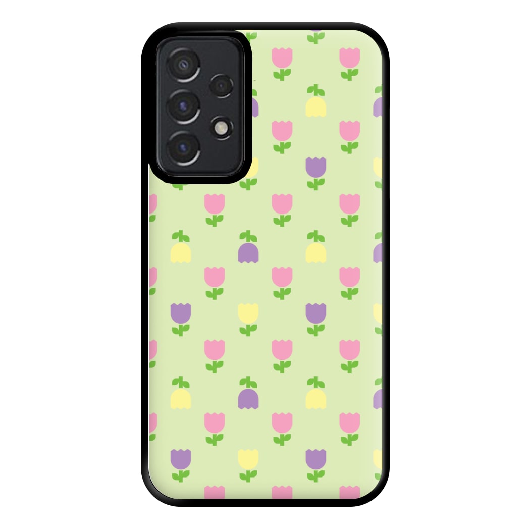 Pastel Tulips Pattern Phone Case for Galaxy A52 / A52s