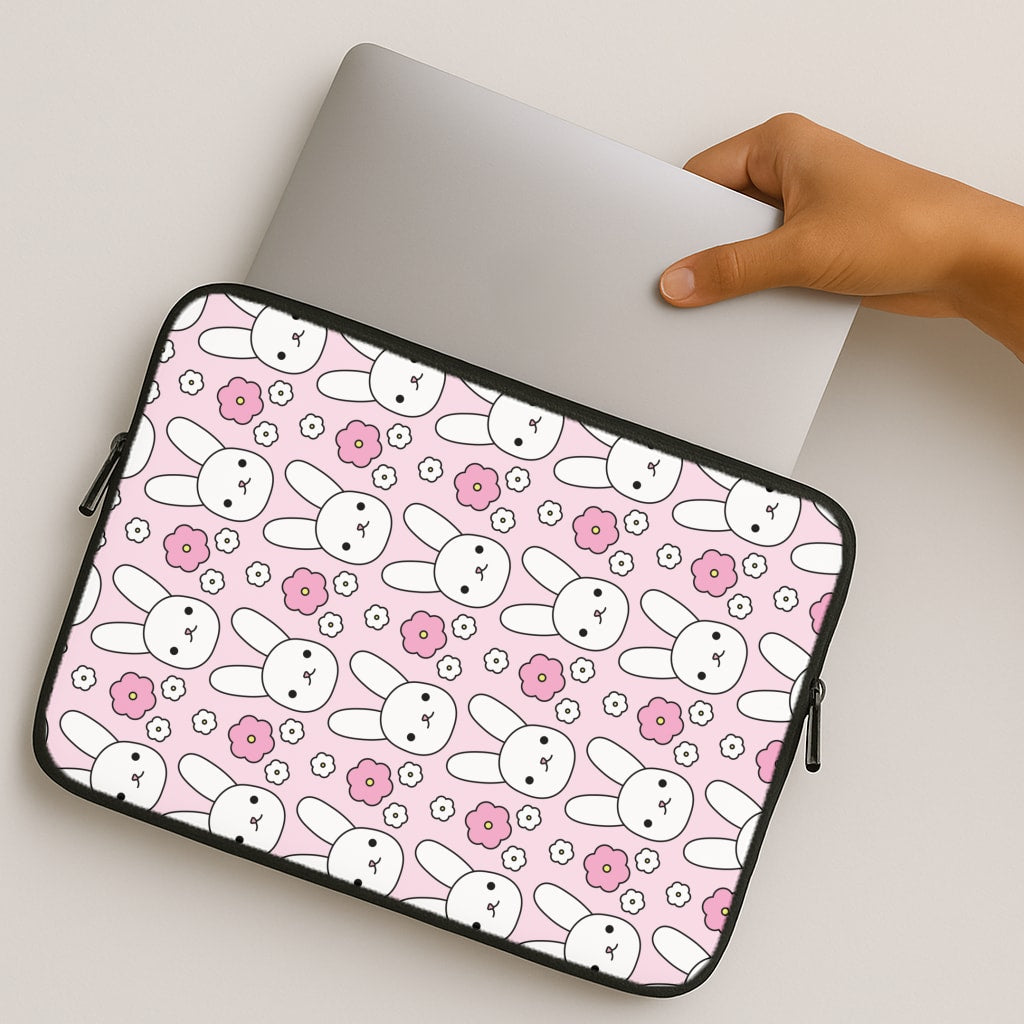 Bunnies And Flowers Pattern MacBook Case