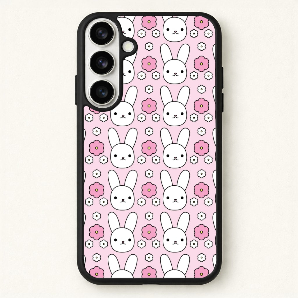 Bunnies And Flowers Pattern Phone Case for Galaxy S26