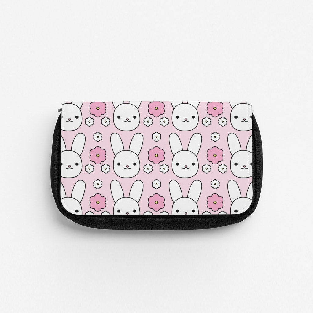Bunnies And Flowers Pattern Pencil Case