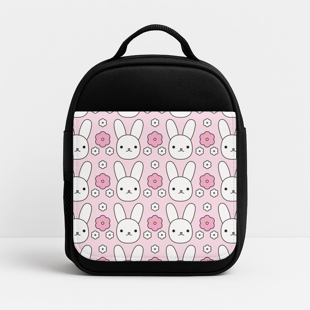 Bunnies And Flowers Pattern Lunchbox