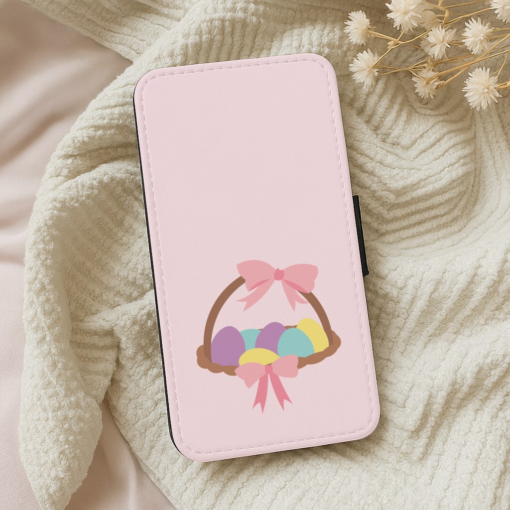 Pink Easter Basket Wallet Phone Case