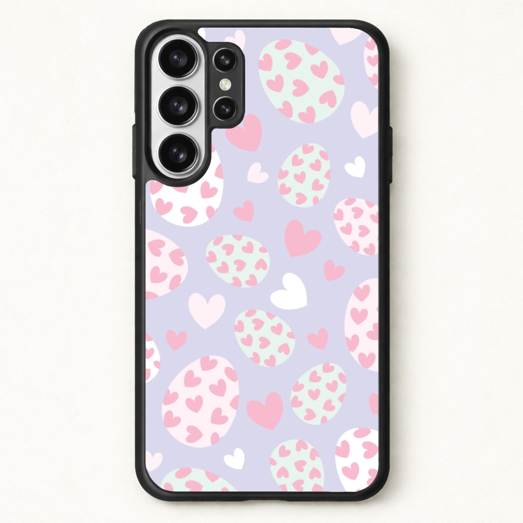 Heart Easter Eggs Pattern Phone Case for Galaxy S26 Ultra