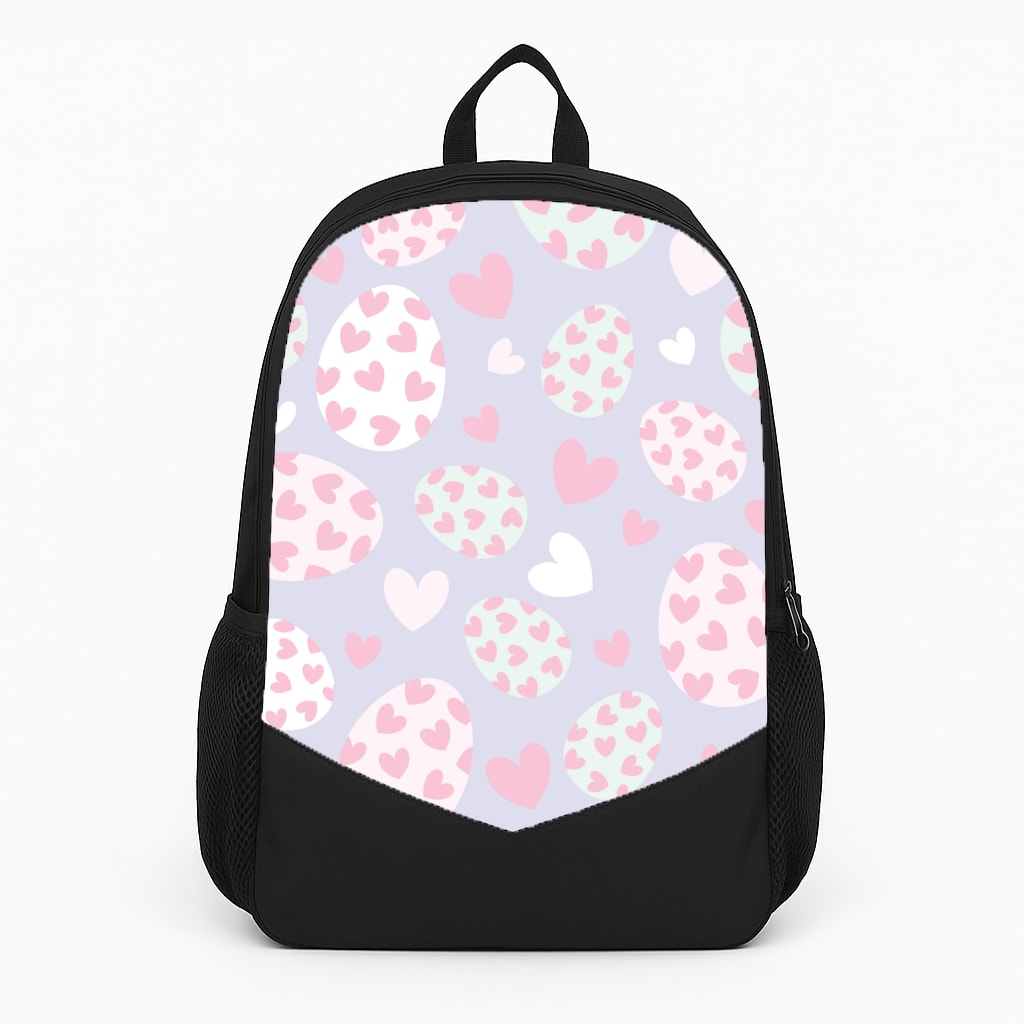 Heart Easter Eggs Pattern Large Backpack