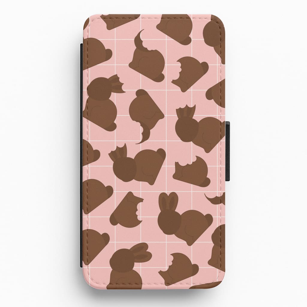 Chocolate Easter Bunny Pattern Flip / Wallet Phone Case