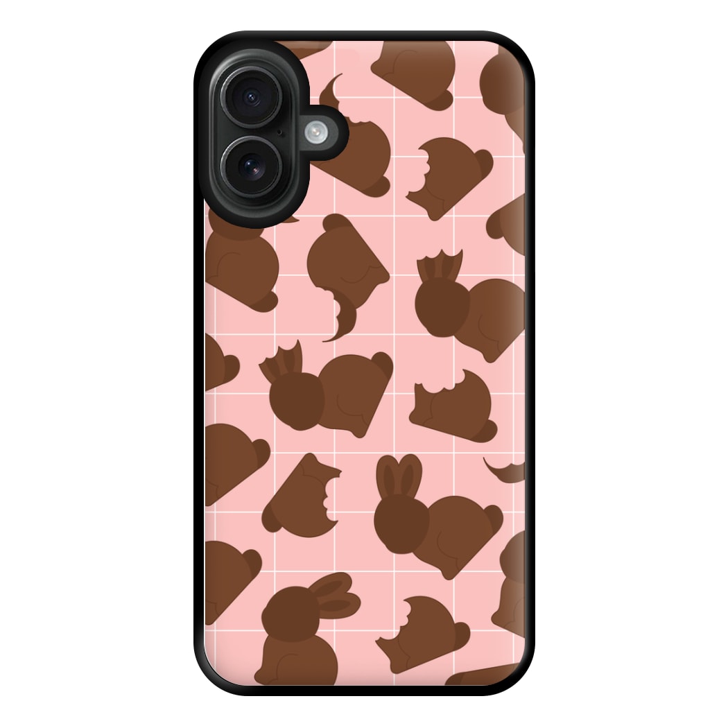 Chocolate Easter Bunny Pattern Phone Case for iPhone 16 Plus