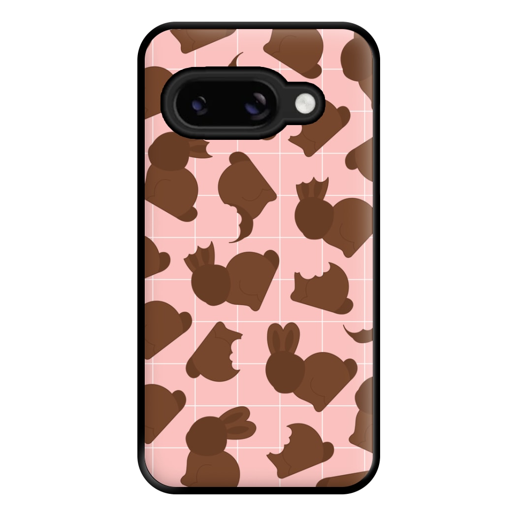 Chocolate Easter Bunny Pattern Phone Case for Google Pixel 8a