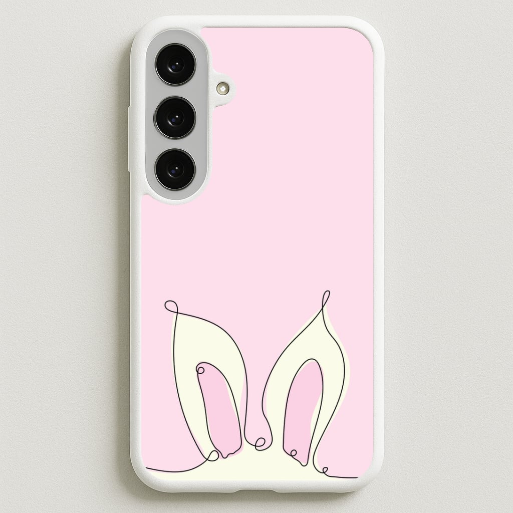 Outline Bunny Ears Phone Case for Galaxy S25FE