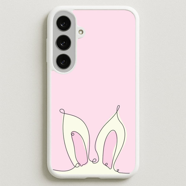 Outline Bunny Ears Phone Case for Galaxy S25FE