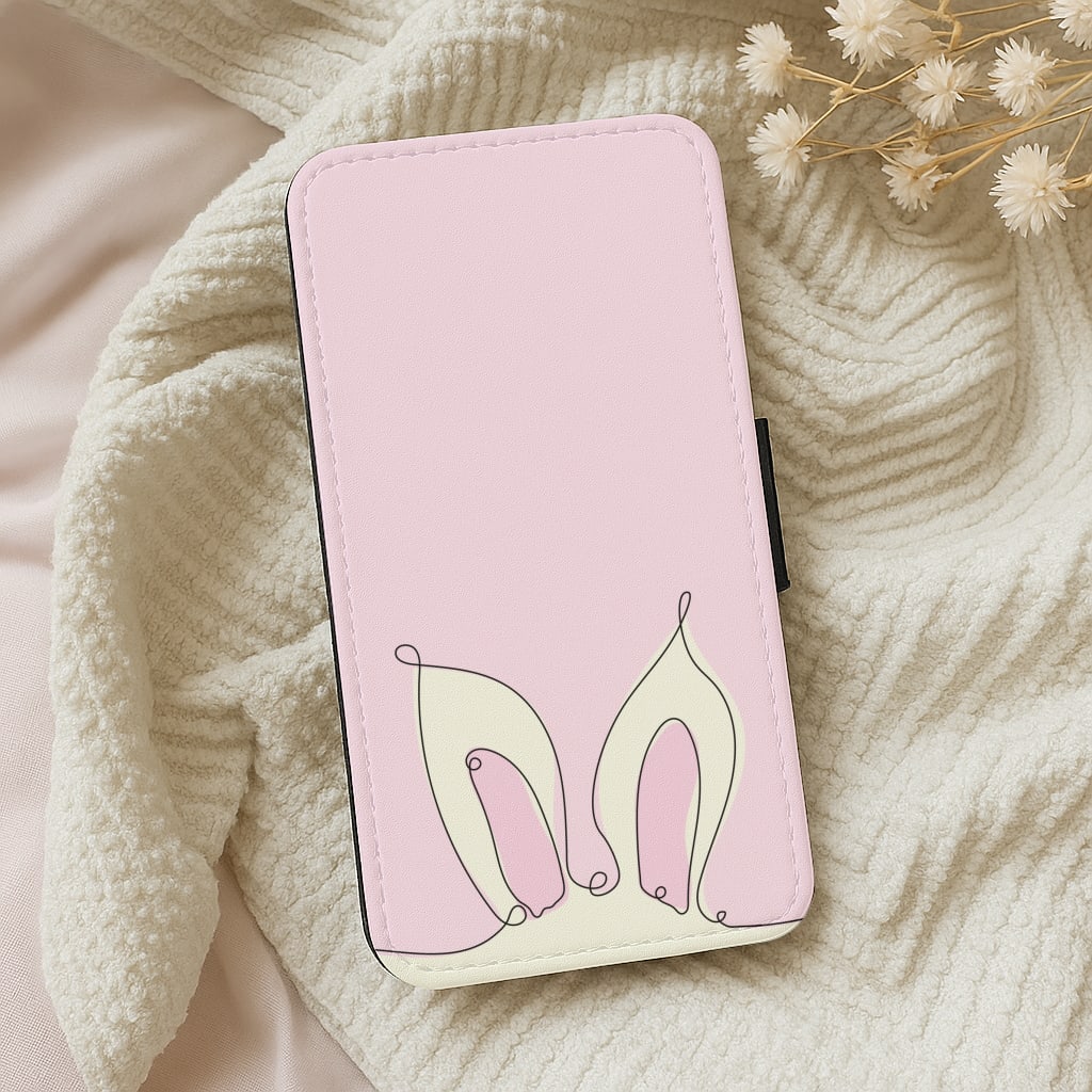 Outline Bunny Ears Wallet Phone Case