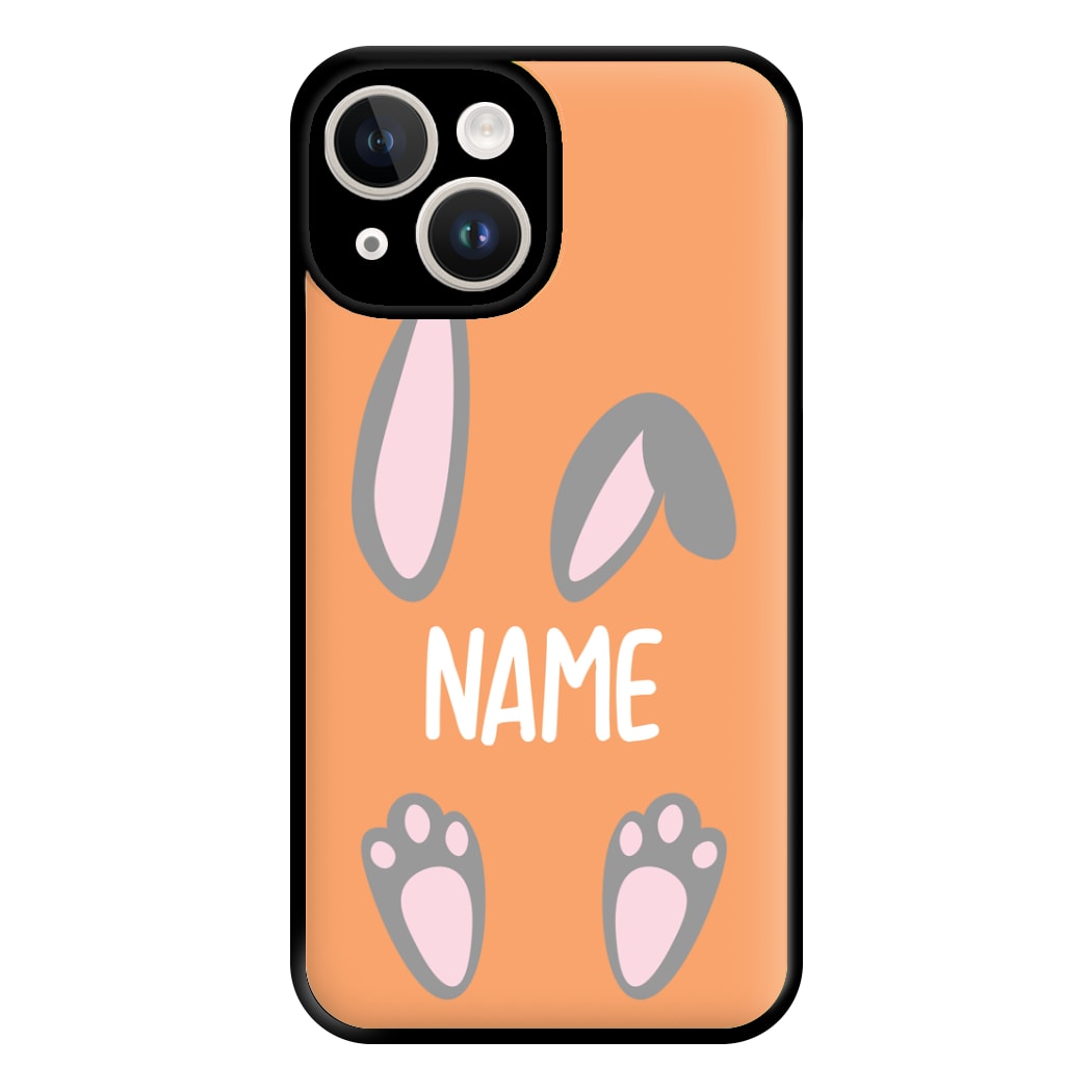 Grey Bunny Personalised Phone Case for iPhone 14