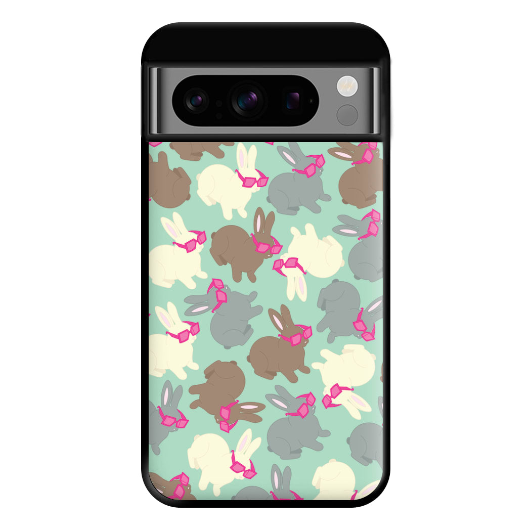 Bunny With Glasses Pattern Phone Case for Google Pixel 8 Pro