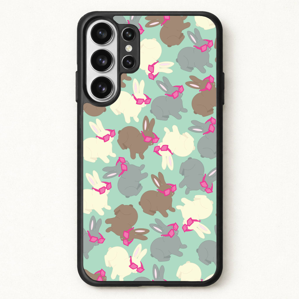 Bunny With Glasses Pattern Phone Case for Galaxy S26 Ultra