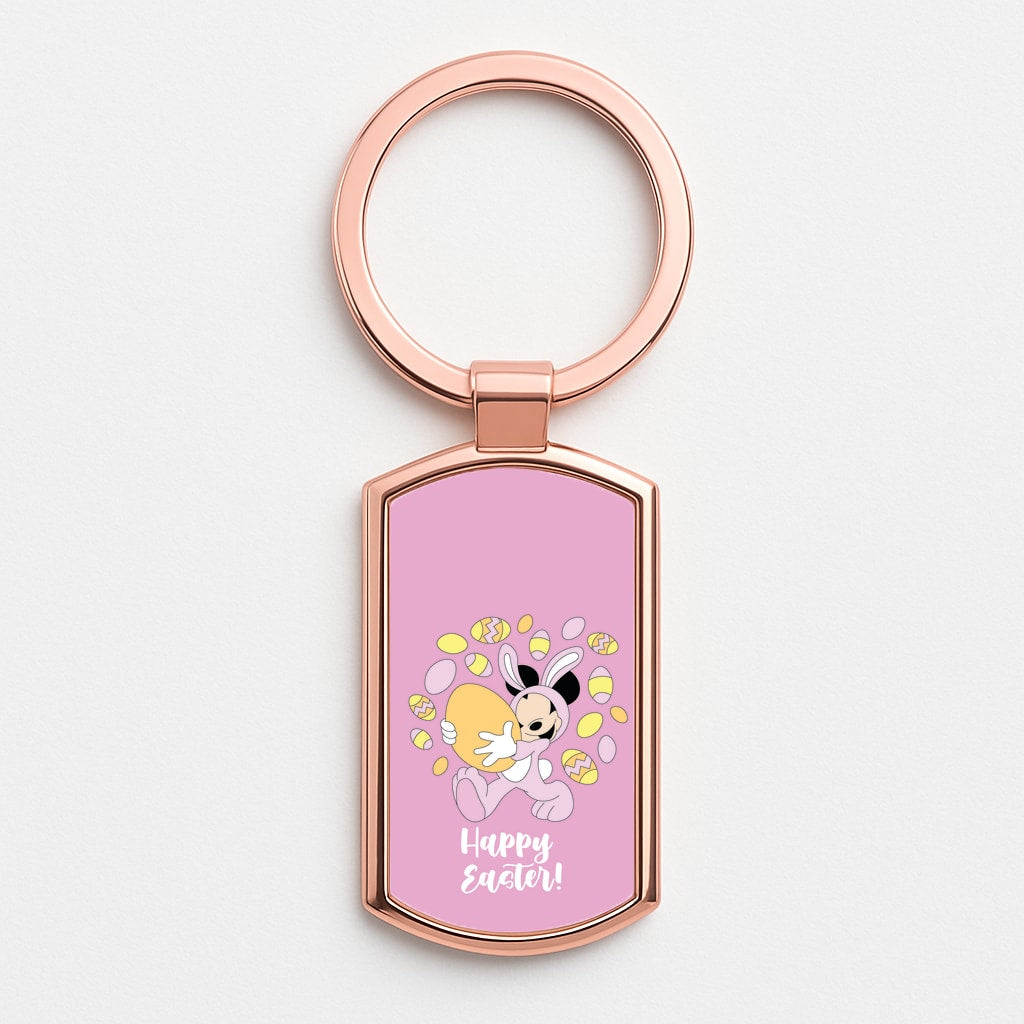 Happy Easter Pink Rose Gold Keyring