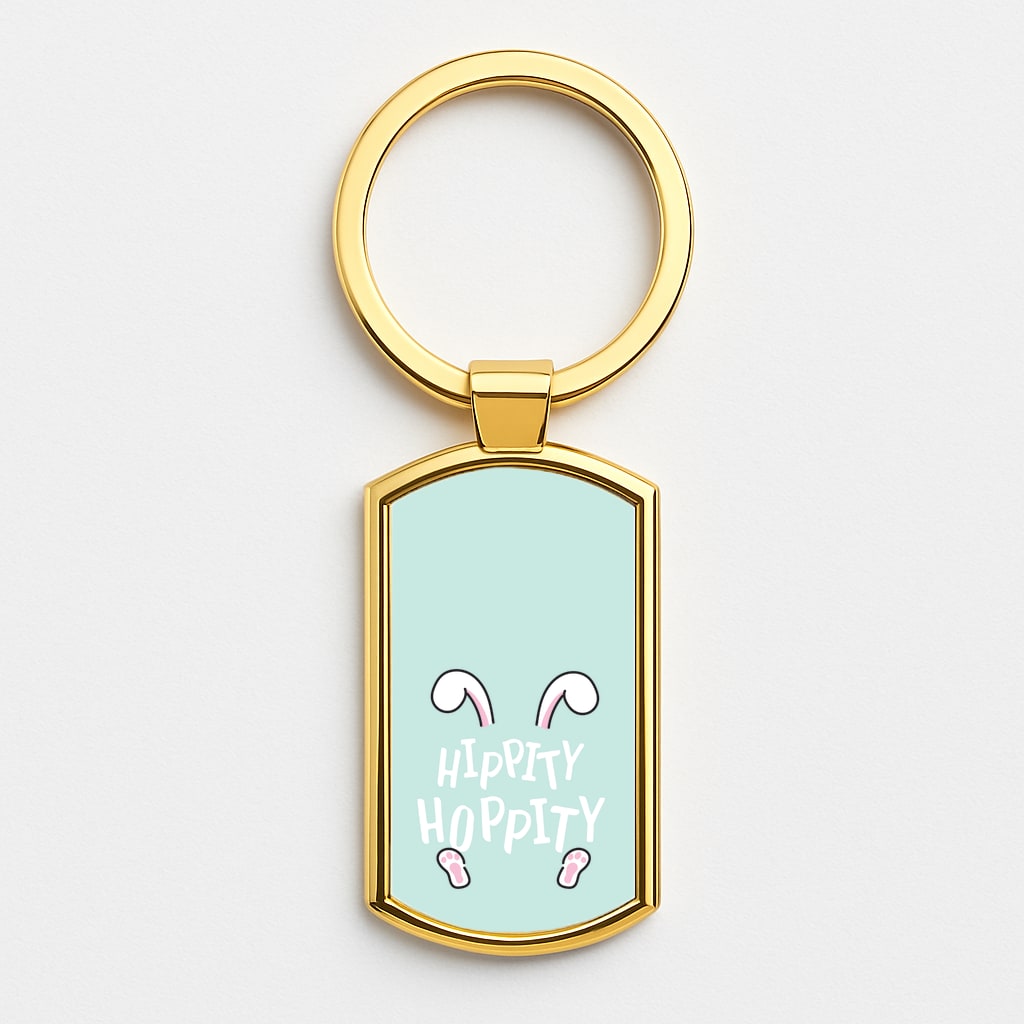 Hippity Hoppity Gold Keyring