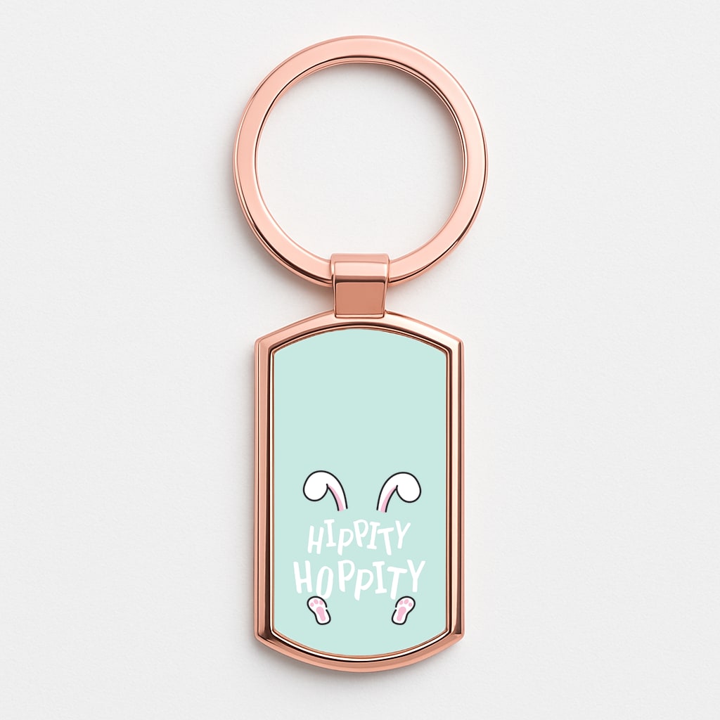 Hippity Hoppity Rose Gold Keyring