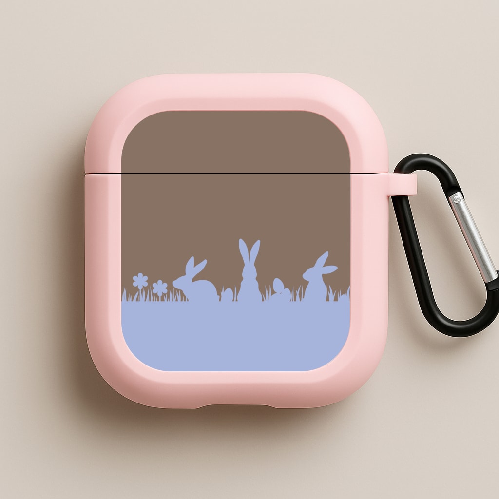 Bunny Outline Pink AirPods Case