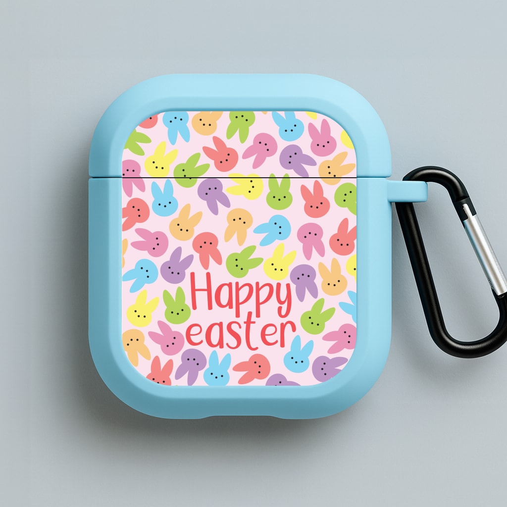 Bunny Pattern Blue AirPods Case