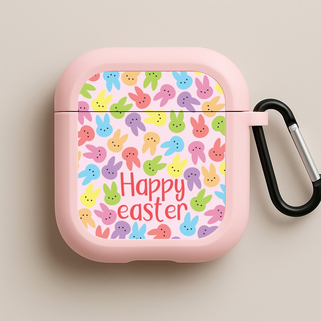 Bunny Pattern Pink AirPods Case