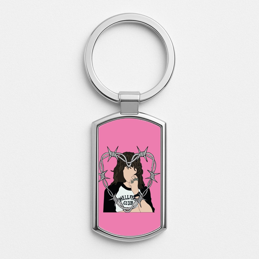 Eddie Heart Silver Keyring