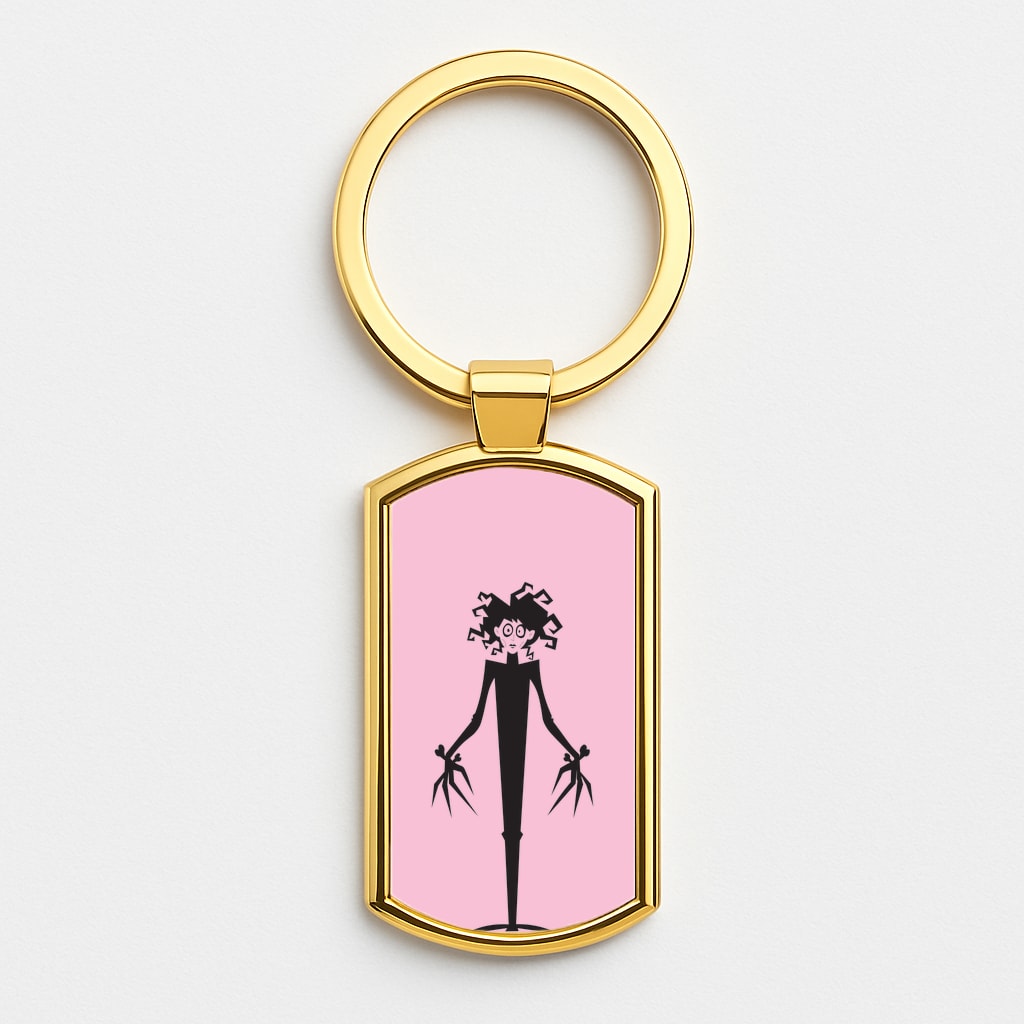 Cartoon - Scissorhands Gold Keyring
