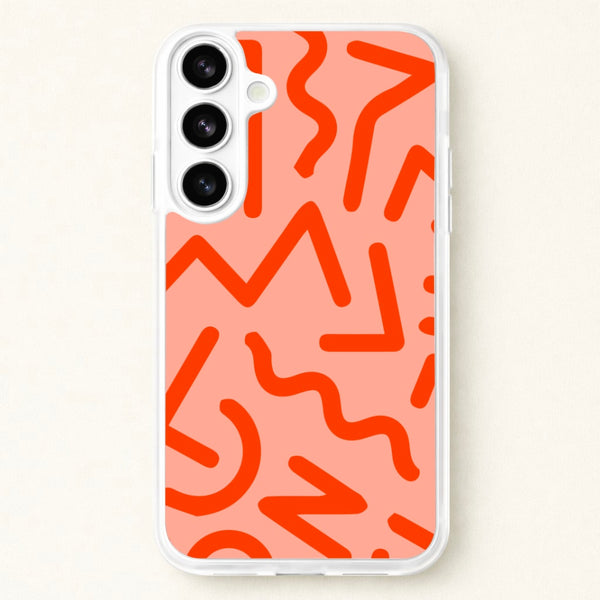 Red Abstract - Eighties Phone Case for Galaxy S26 Plus