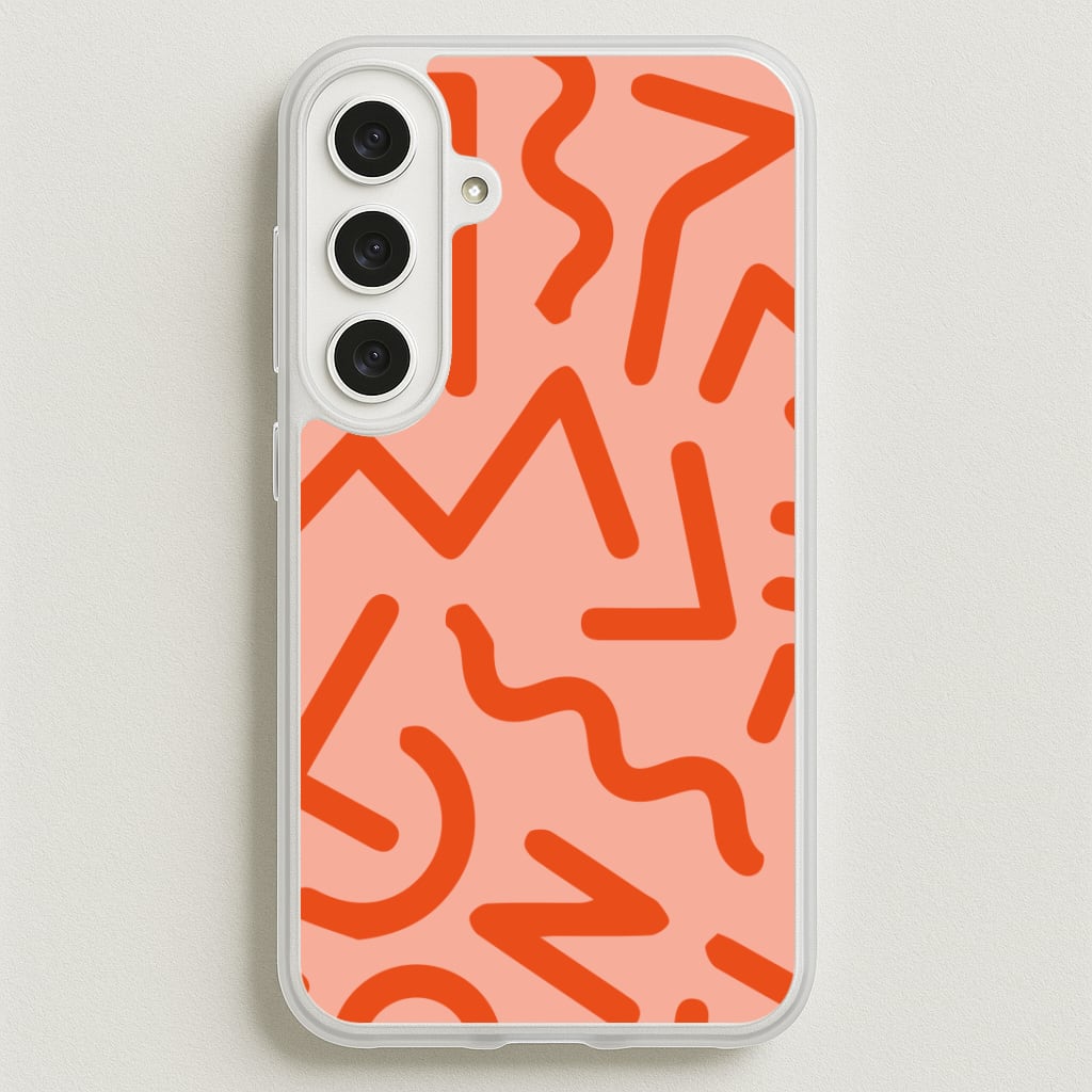Red Abstract - Eighties Phone Case for Galaxy S25FE