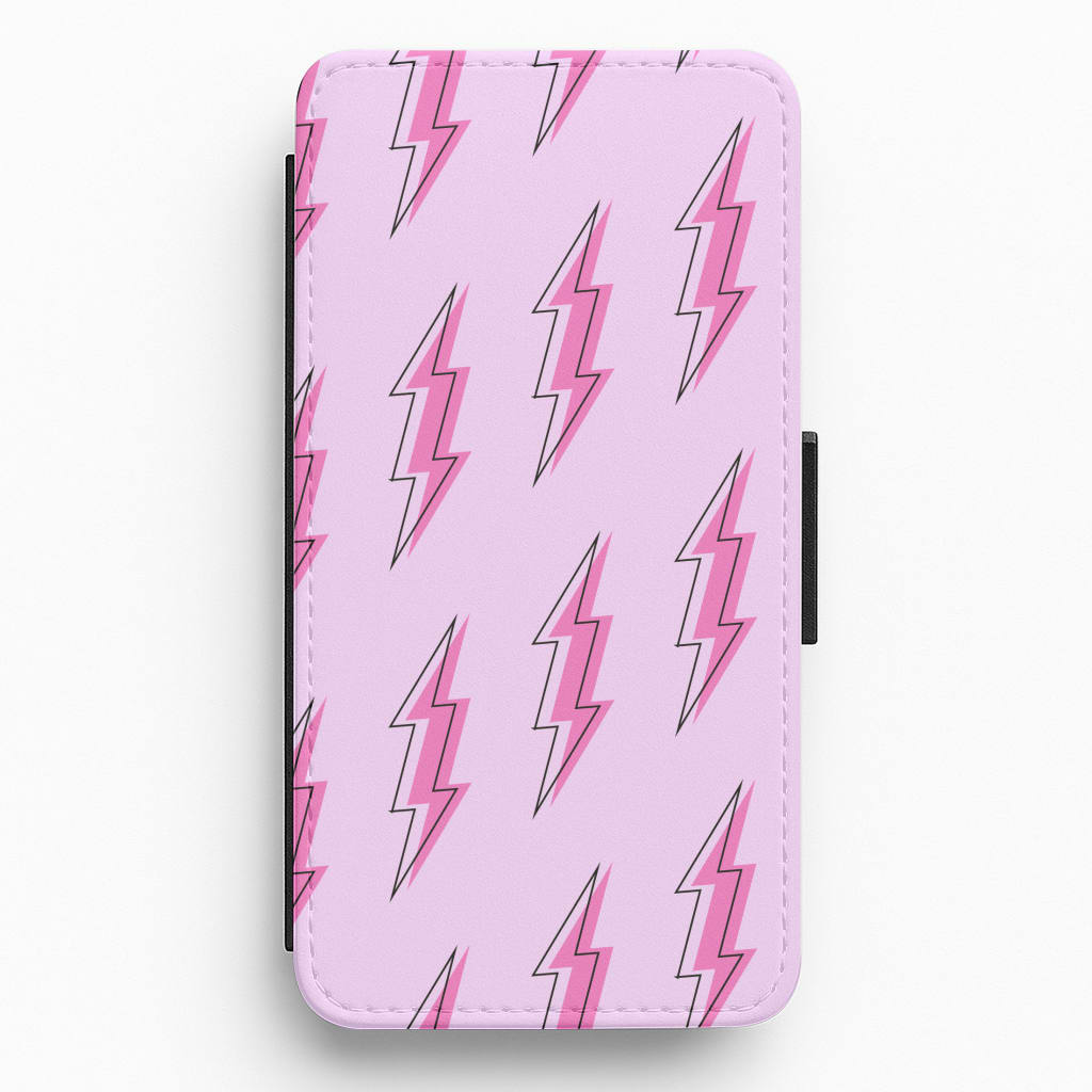 Pink Lightning - Eighties Flip / Wallet Phone Case