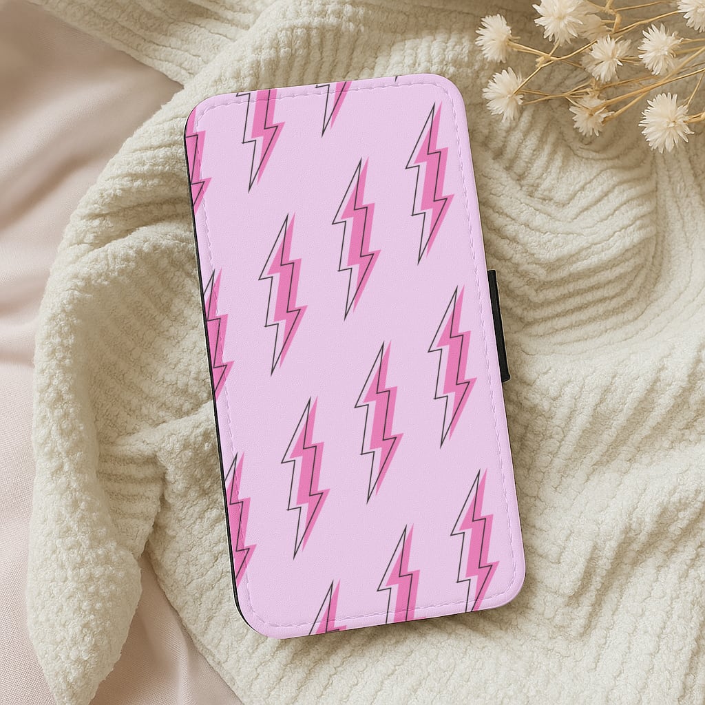 Pink Lightning - Eighties Wallet Phone Case