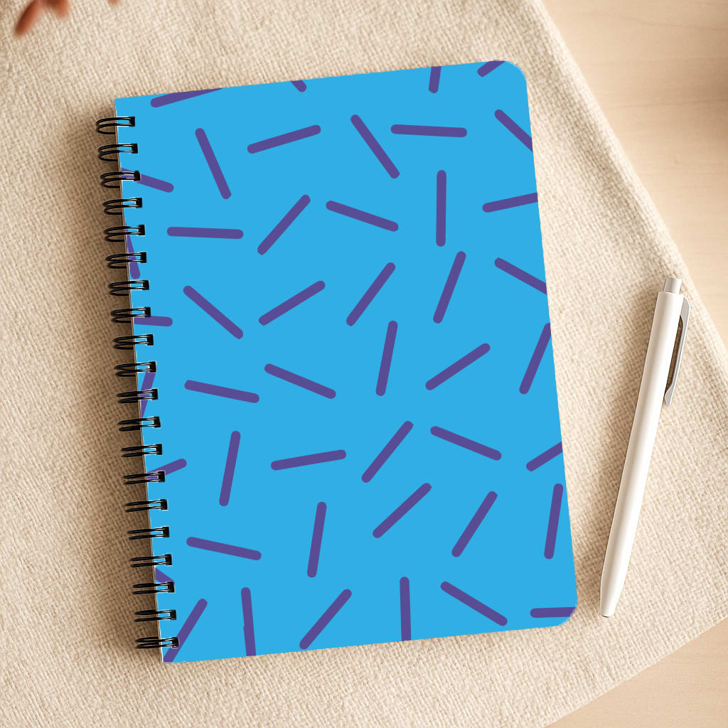 Blue Line Pattern - Eighties Notepad