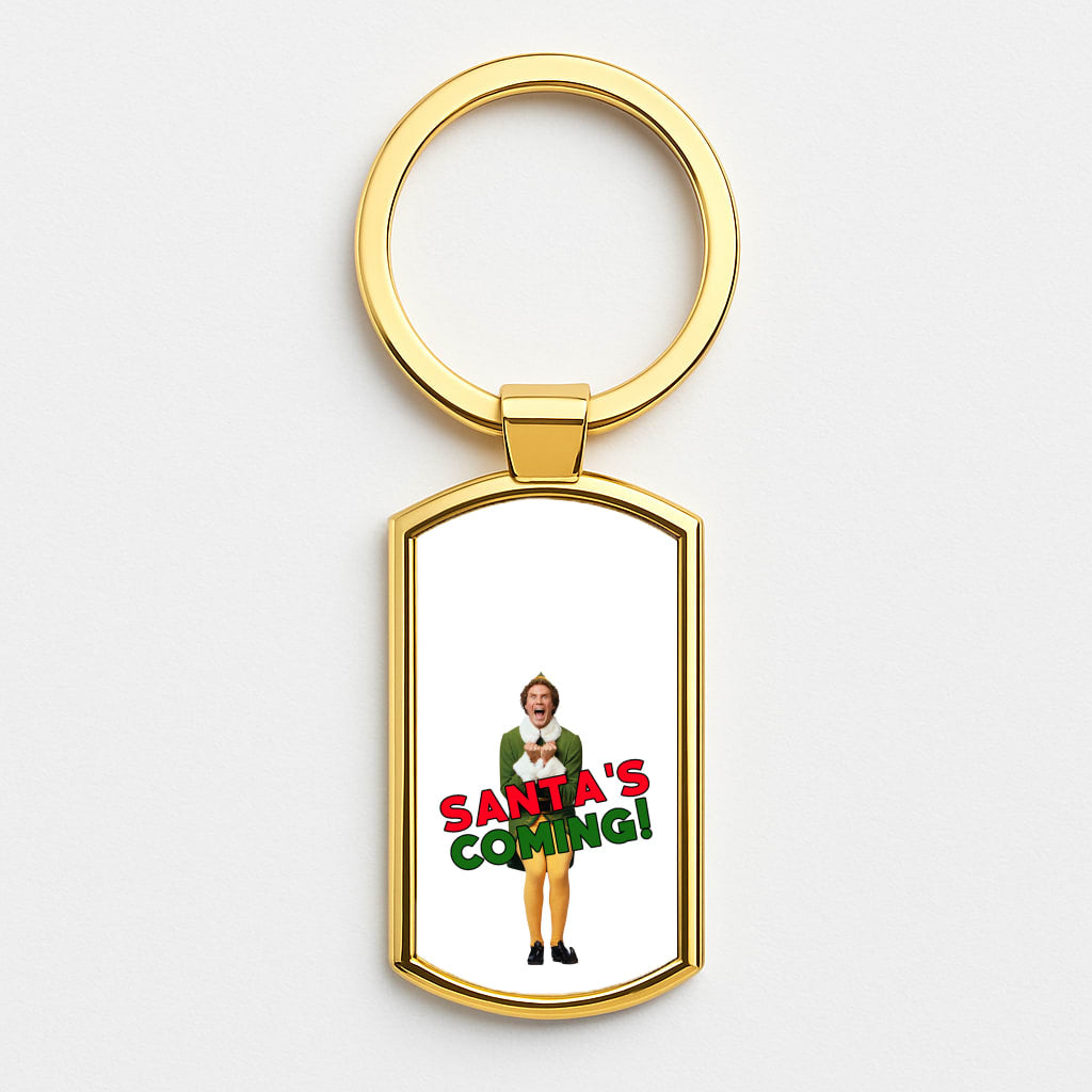 Buddy The Elf - Santa's Coming! Gold Keyring