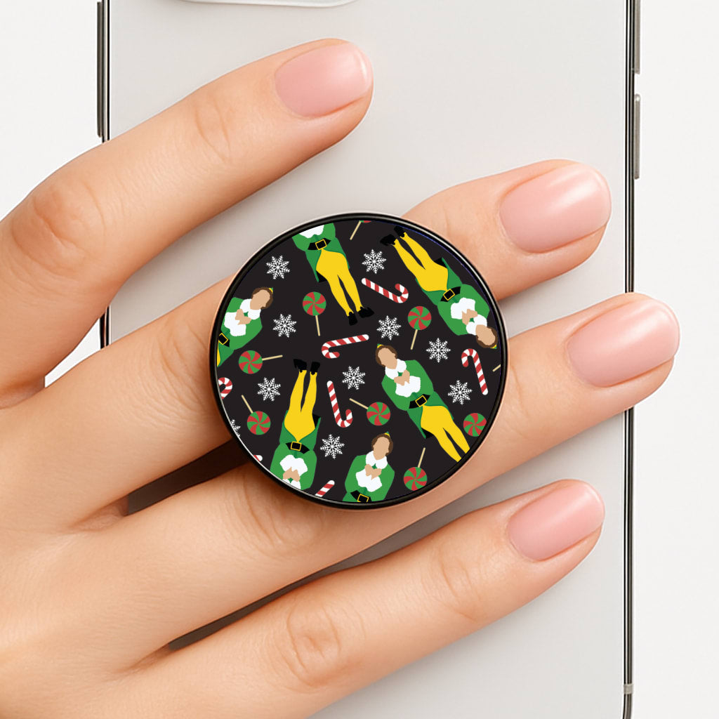 Elf Candy Cane Pattern Phone Grip