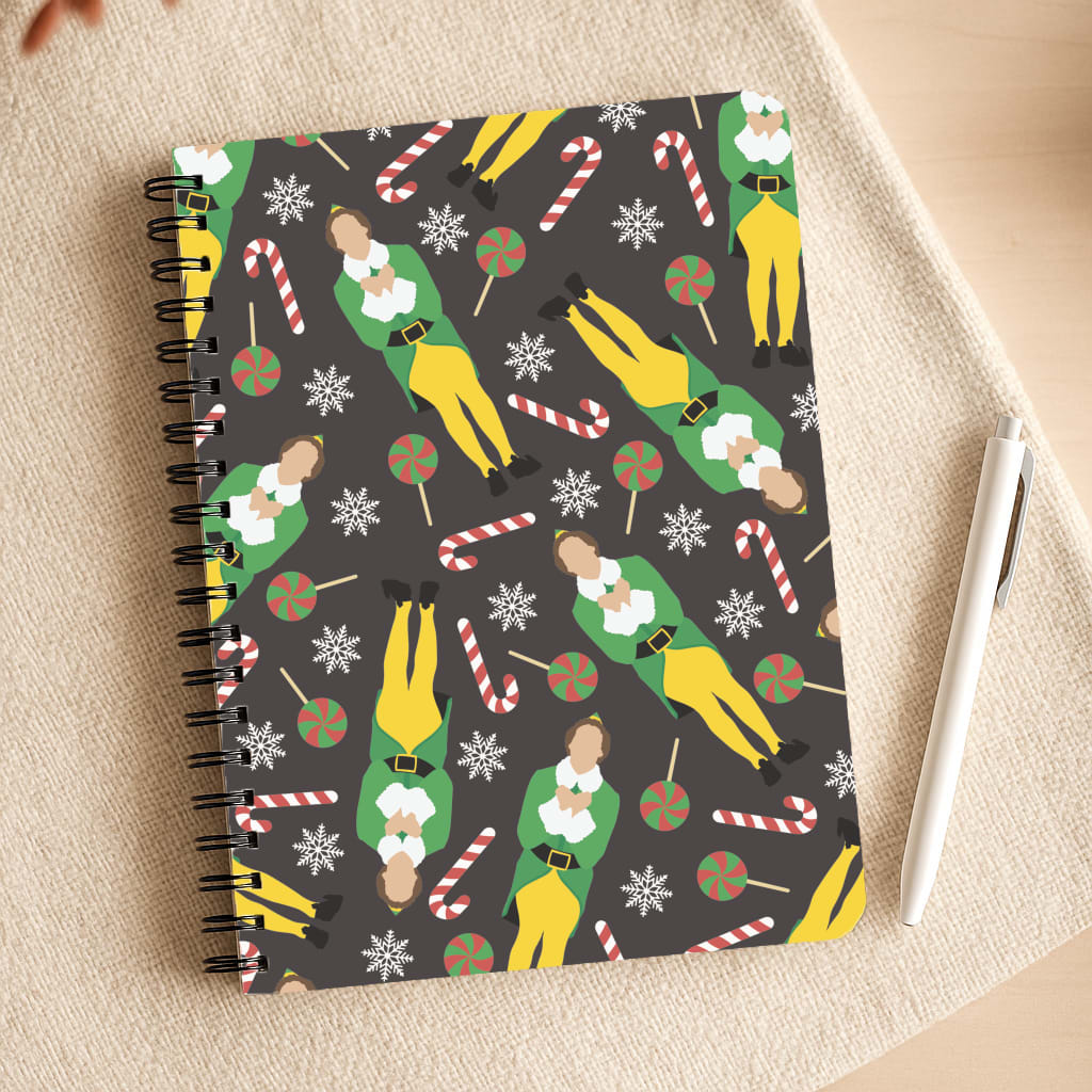 Elf Candy Cane Pattern Notepad