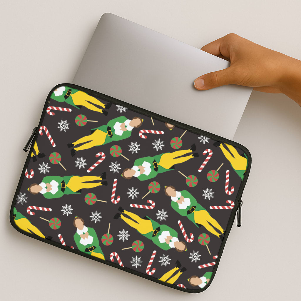 Elf Candy Cane Pattern MacBook Case