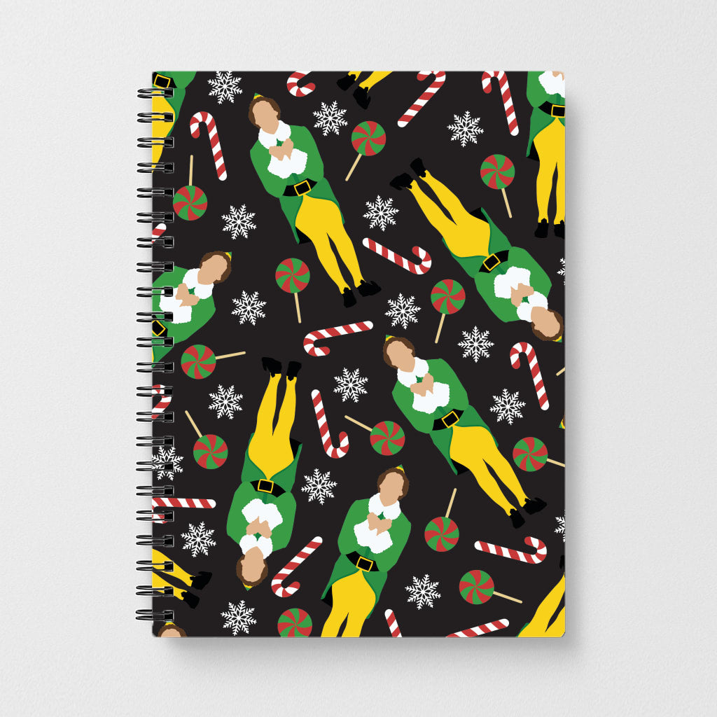 Elf Candy Cane Pattern Notebook