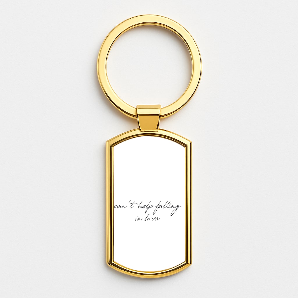 Can't Help Falling In Love Gold Keyring