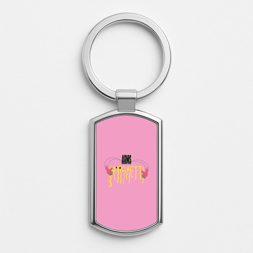 Arms Spaghetti - Pink Silver Keyring