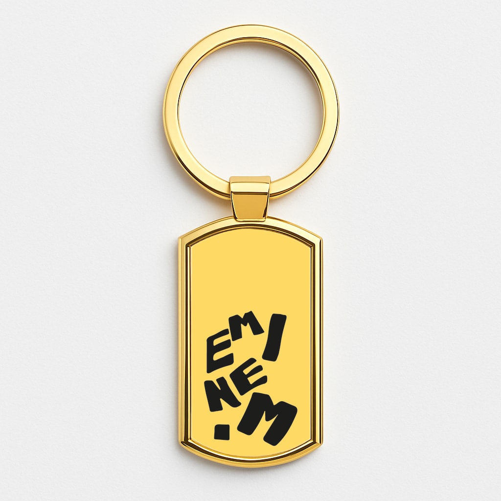Text Gold Keyring