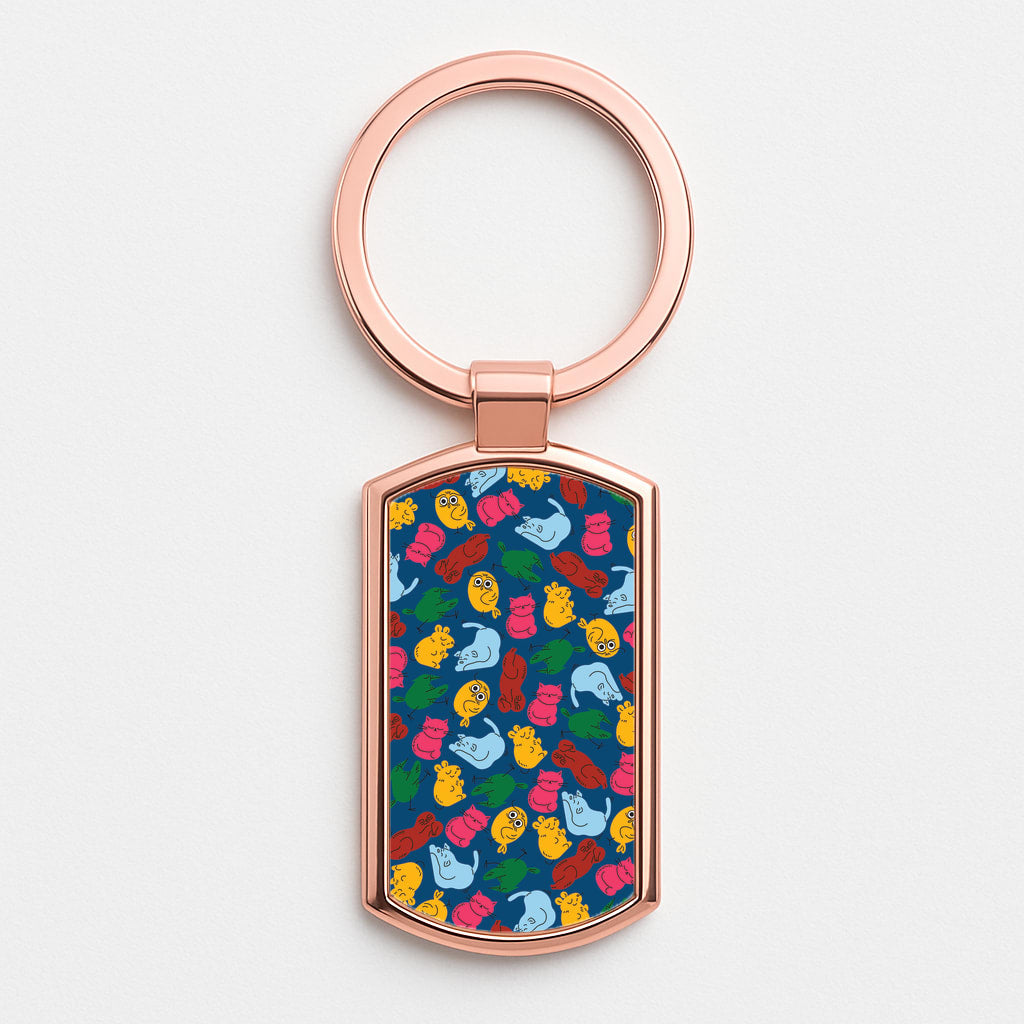 Animal Doodles - Chamberlain Rose Gold Keyring