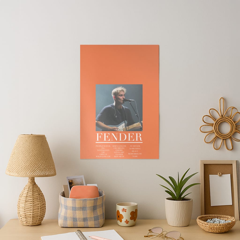 Fender Orange Song List Art Print